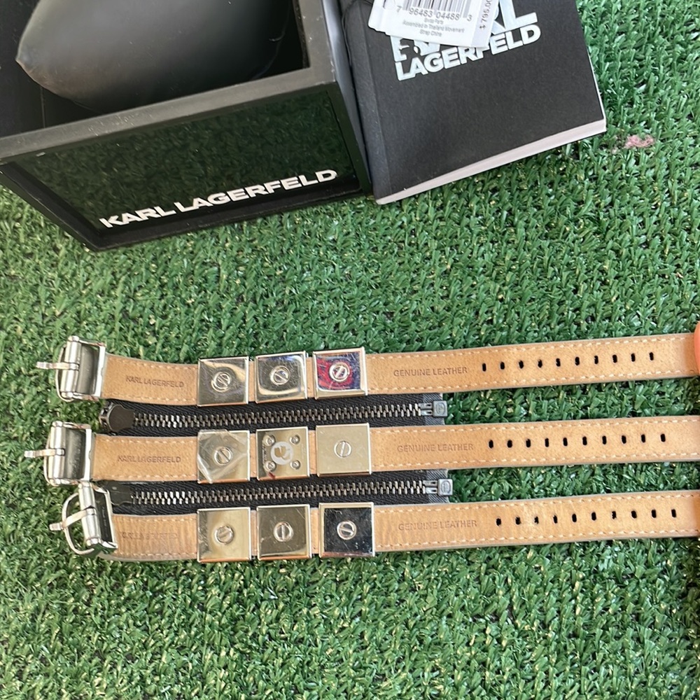 Karl lagerfeld silver stud watch triple band - Picture 6 of 7